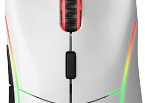Glorious Gaming Model D- (Minus) Wired Gaming Mouse - 61g Superlight Honeycomb Design, RGB, Ergonomic, Pixart 3360 Sensor, Omron Switches, PTFE Feet, 6 Buttons - Glossy White