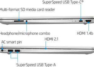 HP 15-DY5073DX 15.6 TOUCH-SCREEN FULL HD IPS LAPTOP - 12TH GEN INTEL CORE I7-1255U - 16GB MEMORY DDR4- 512GB SSD - WIN 11 S MODE- NATURAL SILVER