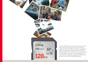 128GB Full HD SD Card : SanDisk 128GB Ultra SDXC UHS-I Memory Card - Up to 140MB/s, C10, U1, Full HD, SD Card - SDSDUNB-128G-GN6IN
