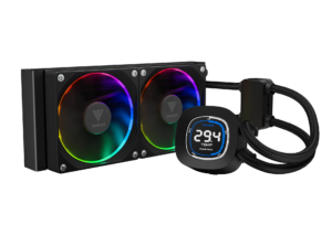 Gamdias CHIONE M4-240 CPU Liquid Cooler, 2X 120mm ARGB PWM Fans, RGB Sync with motherboards, Rotatable 2.1" LCD Displays