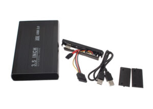 3.5 inch USB 2.0 SATA External HDD HD Hard Drive Enclosure Case Cover Box - Black 