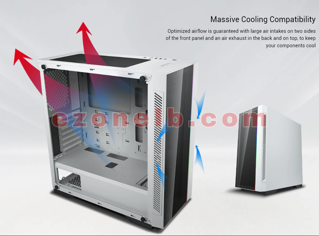 DEEPCOOL MATREXX 55 V3 ADD-RGB WH 3F Mid-Tower EATX ABS Computer Cabinet/Gaming Case - White with 3x120mm ADD-RGB Fans at Front, Supports E-ATX/ATX/Micro ATX/Mini-ITX (DP-ATX-MATREXX55V3-AR-WH-3F)