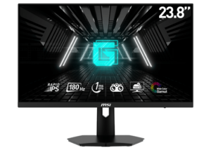 MSI 23.8” FHD (1920 x 1080) Non-Glare with Super Narrow Bezel 180Hz 1ms 16:9 HDMI/DP G-sync Compatible HDR Ready HDR Ready IPS Gaming Monitor (G244F),Black