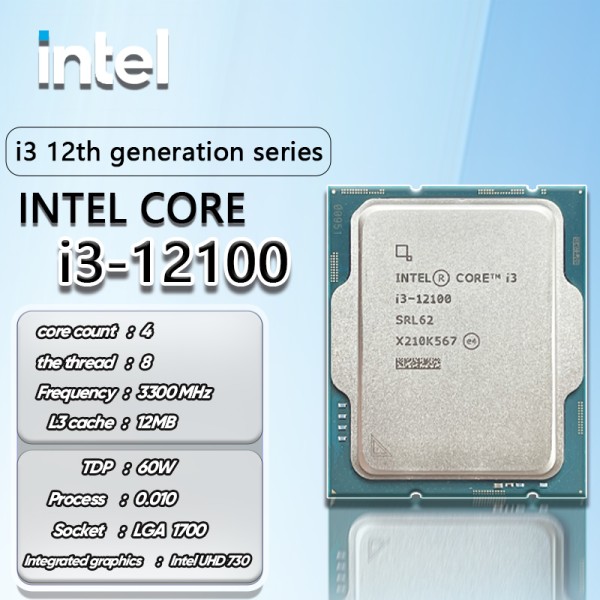 Intel® Core™ i3-12100 Processor 12M Cache, up to 4.30 GHz 