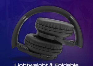 Promate High Fidelity Over-Ear Wireless Headphones ; HD SOUND QUALITY ; FLIP & FOLD DESIGN ; BOTH WIRELESS OR WIRED MODE ; LIGHTWEIGHT DESIGN .