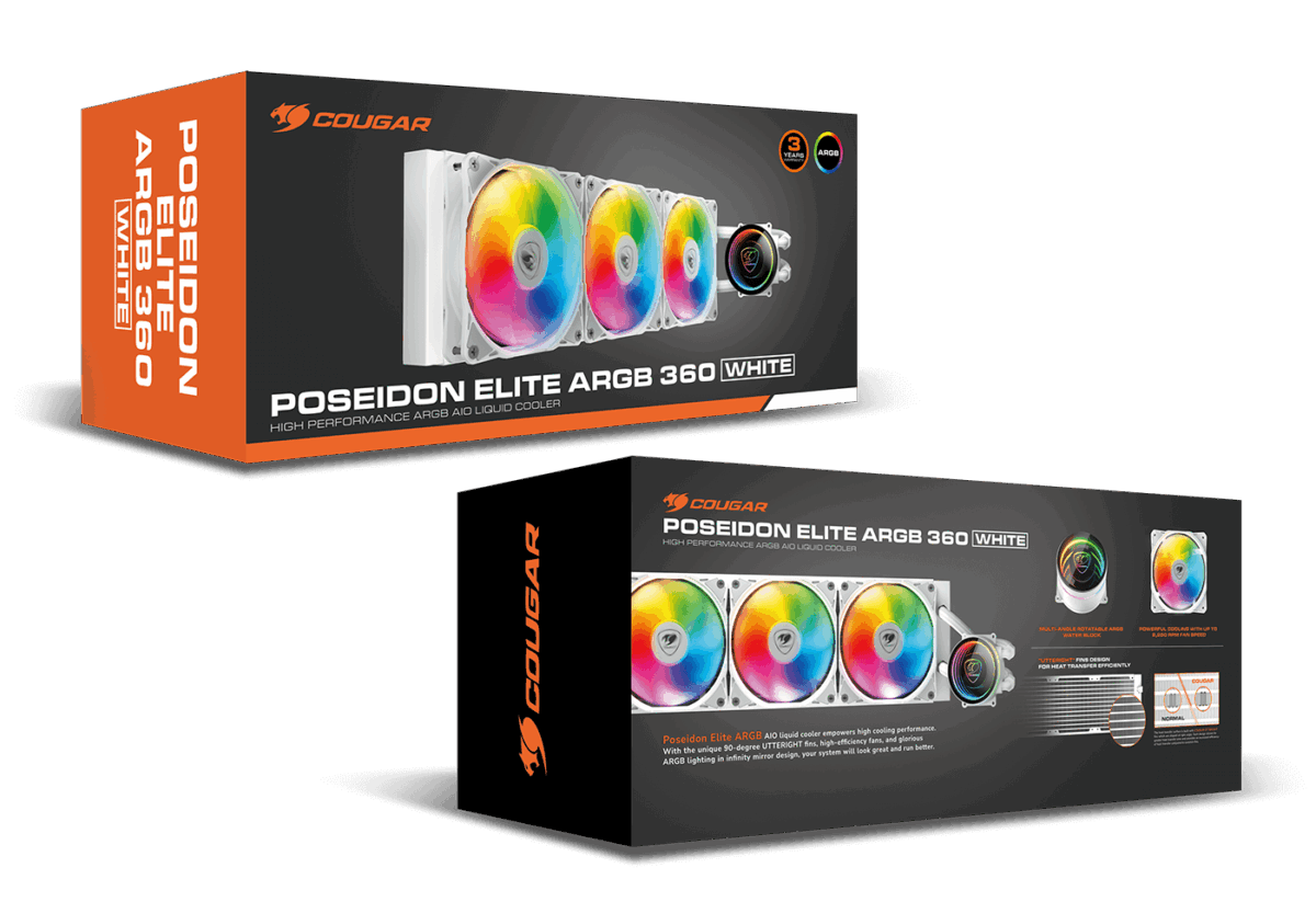 COUGAR POSEIDON ELITE ARGB 360 WHITE LIQUID COOLER - Image 4