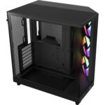 NZXT H6 Flow RGB | CC-H61FB-R1 | Compact Dual-Chamber Mid-Tower Airflow Case | Includes 3 x 120mm RGB Fans | Panoramic Glass Panels | High-Performance Airflow Panels | Cable Management | Black