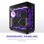 NZXT H6 Flow RGB | CC-H61FB-R1 | Compact Dual-Chamber Mid-Tower Airflow Case | Includes 3 x 120mm RGB Fans | Panoramic Glass Panels | High-Performance Airflow Panels | Cable Management | Black