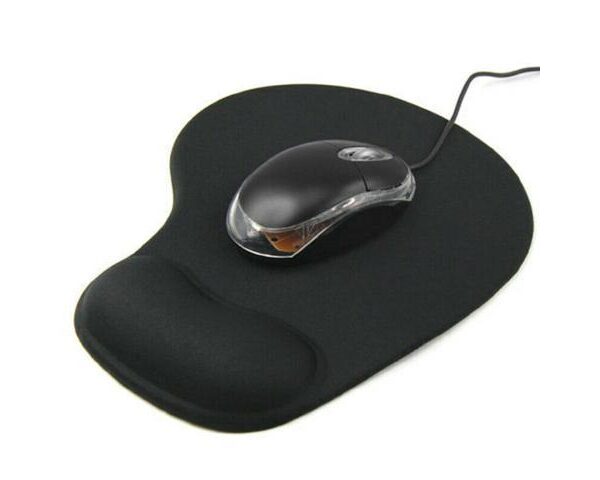 Black Wrist Comfort Memory Gel Computer Blue Mousepad