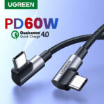 UGREEN USB-C to Angled USB-C 60W Fast Cable Aluminum 2M - Image 2