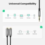 UGREEN Audio Cable Spliter 3.5mm male to 2 female 3.5mm 20cm - Image 3