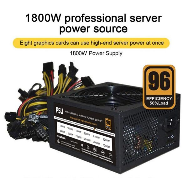 1850W ATX Modular Mining PC Power Supply 6 GPU