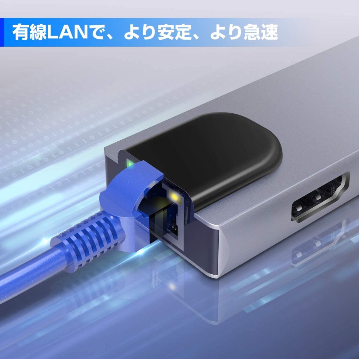 USB Hub 5 in 1 type-c Converter Adapter USB LAN Port Ethernet 4k Resolution hdmi USB 3.0 Ports x 2 High Speed Data Transfer Type C Fast PD Charging Compatible with USB C Devices Including PS4 MacBook Windows  | BYL-2007 - Image 2