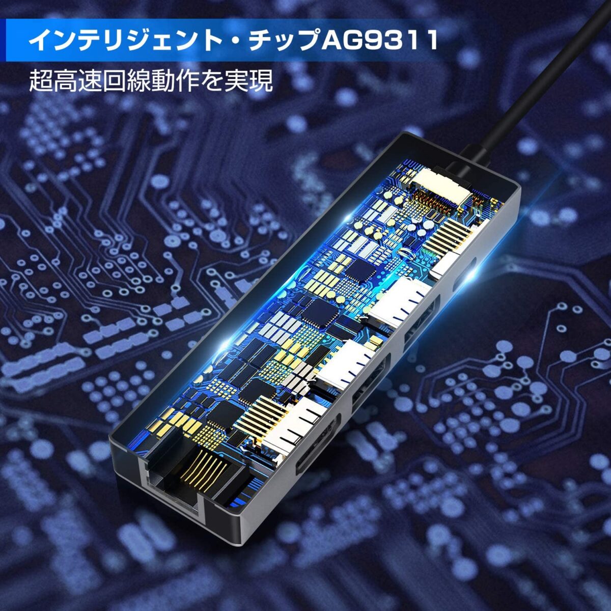 USB Hub 5 in 1 type-c Converter Adapter USB LAN Port Ethernet 4k Resolution hdmi USB 3.0 Ports x 2 High Speed Data Transfer Type C Fast PD Charging Compatible with USB C Devices Including PS4 MacBook Windows  | BYL-2007 - Image 3