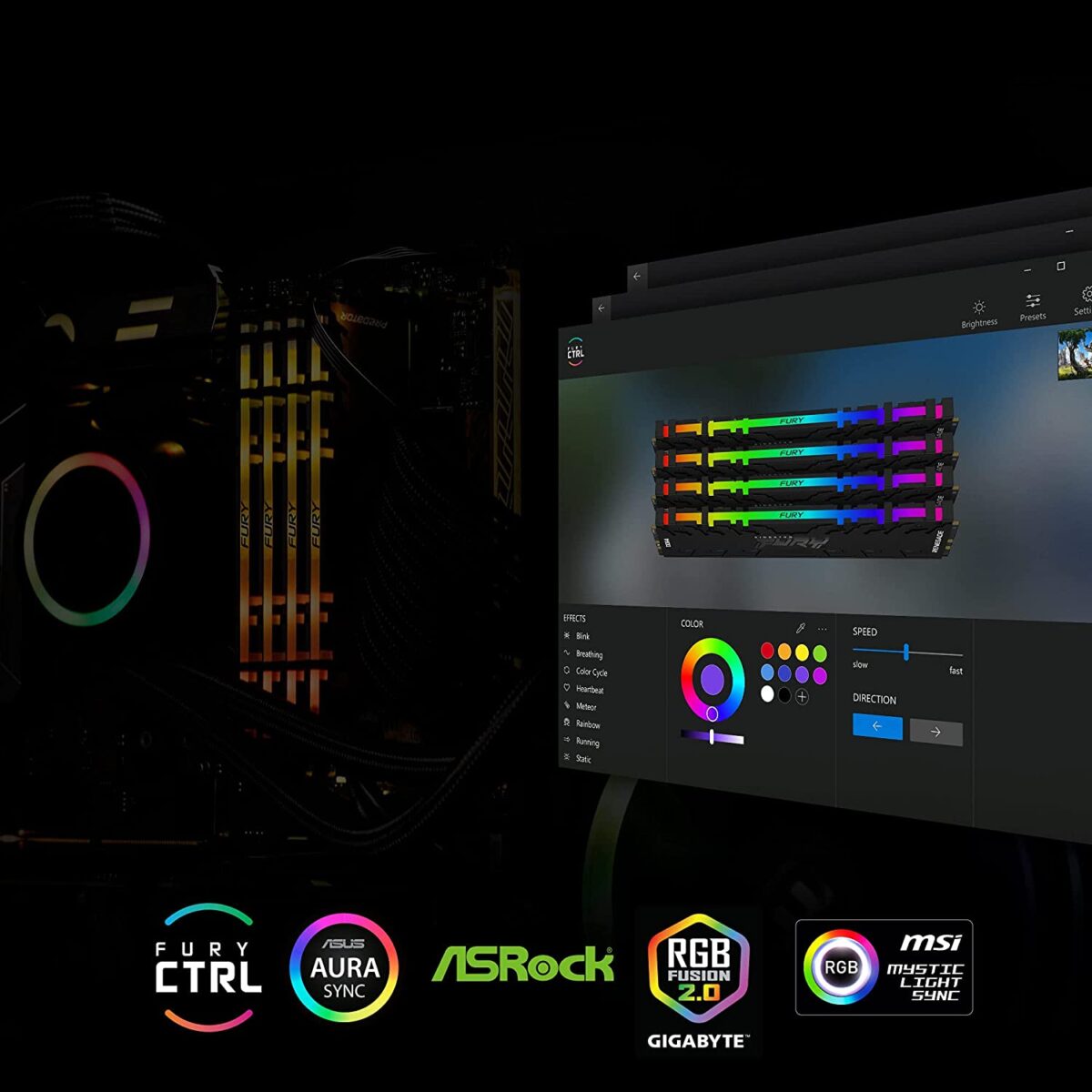 Kingston Fury Renegade RGB 16 GB 3600 MHz DDR4 CL16 Desktop Memory Single - Image 2