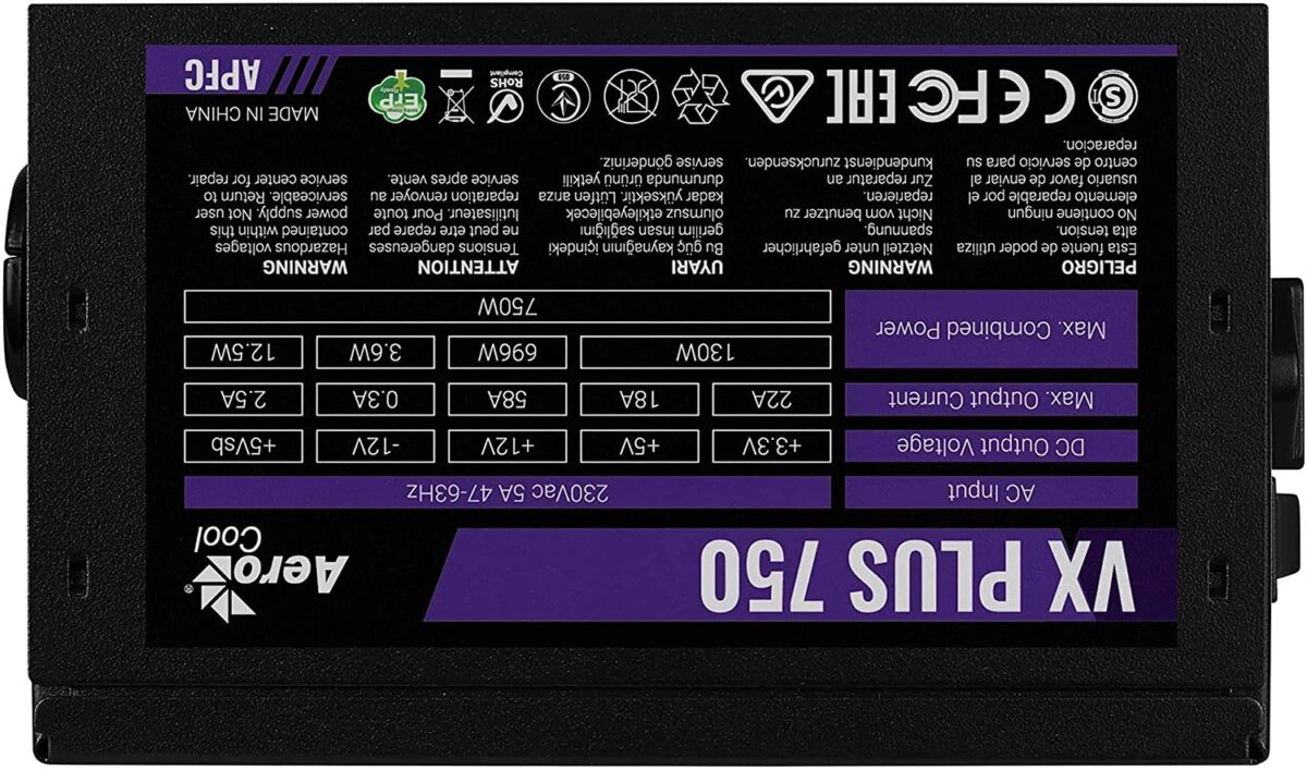 AEROCOOL Alimentation ATX AeroCool VX Plus 750W PSU - Image 5