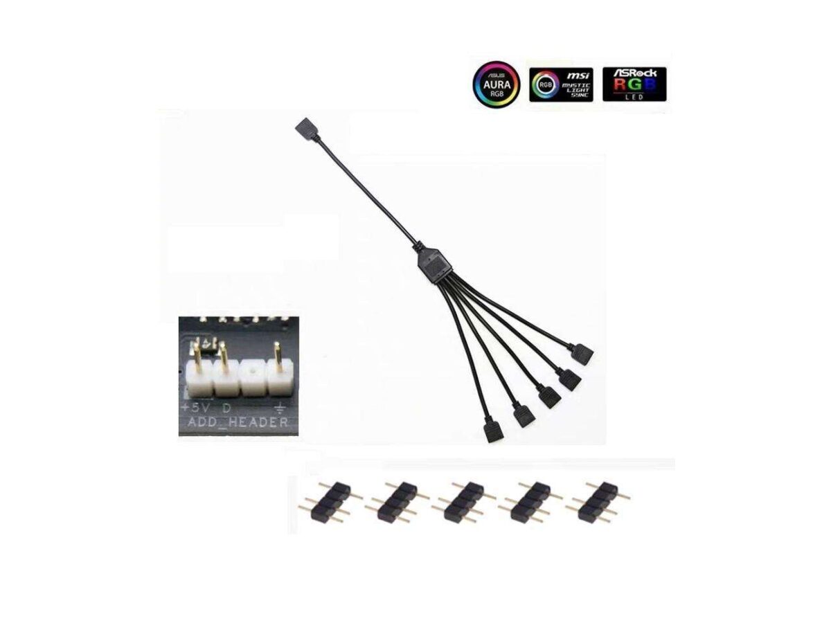 Cooler Master ARGB 1-to-5 Splitter  3-Pin LED Connector - Image 3