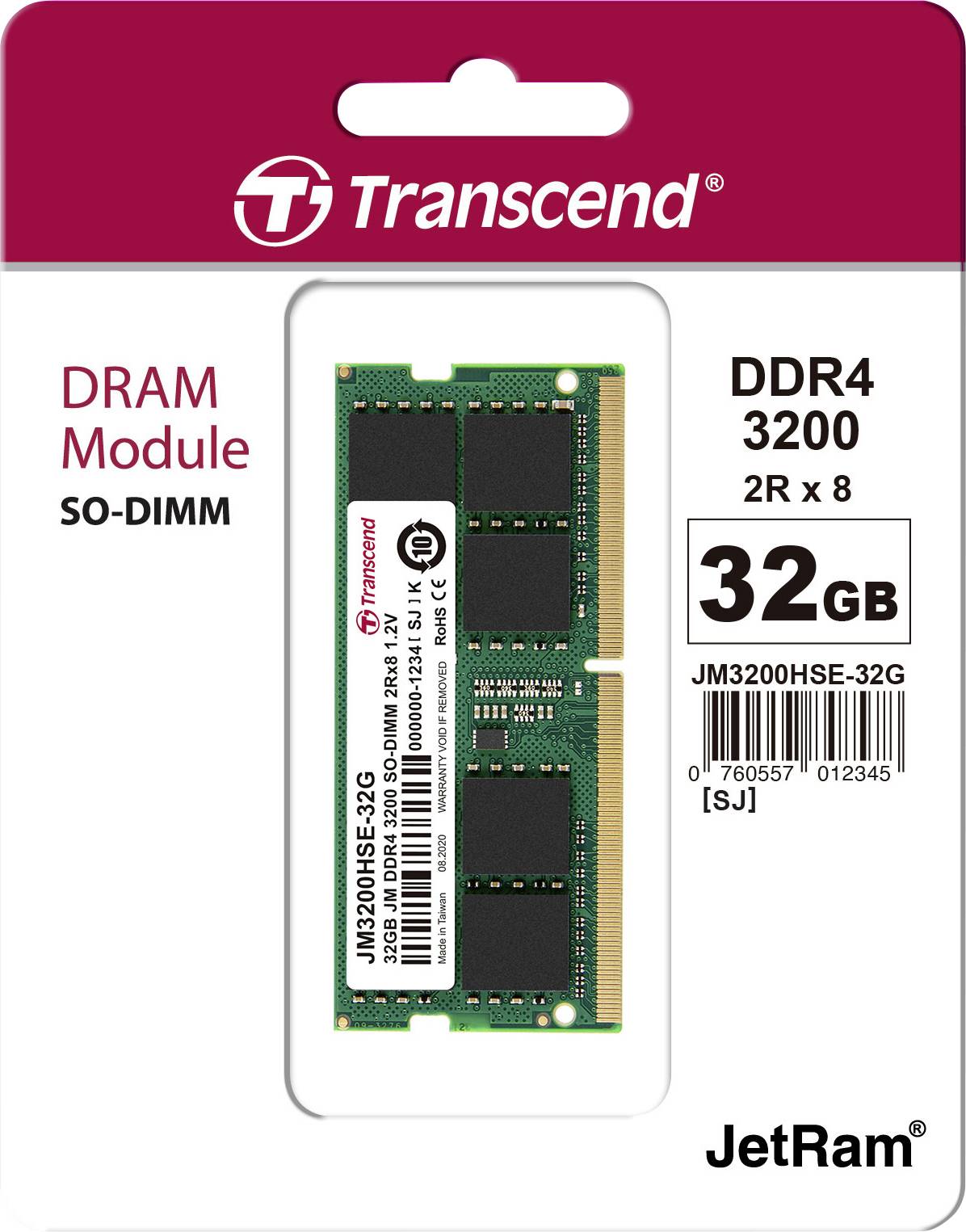 Bløde fødder storhedsvanvid slot RAM TRANSCEND 32GB 3200MHz DDR4 NOTEBOOK - Expert-Zone