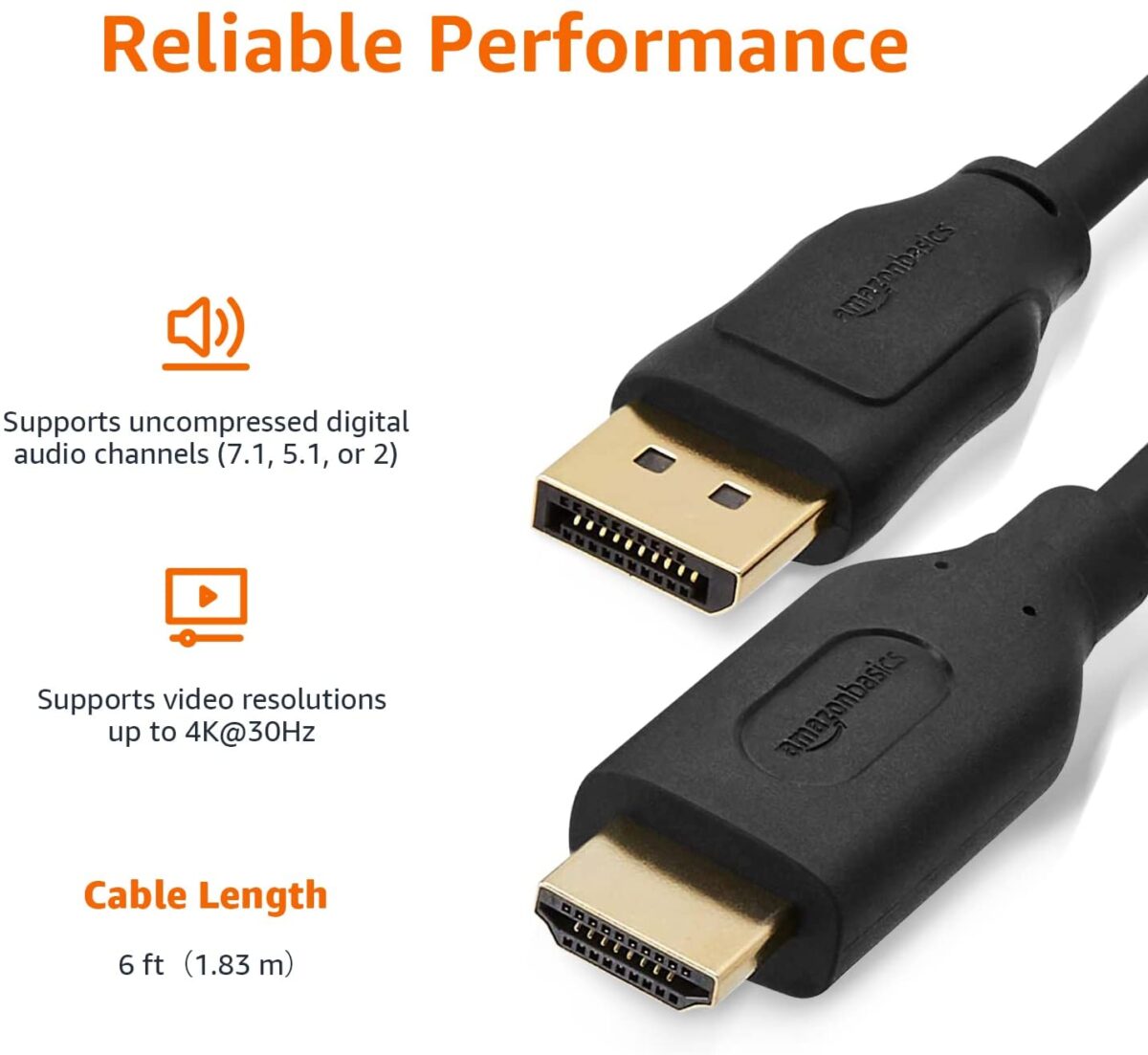 CABLE DisplayPort to HDMI Display Cable 1.8 METER - Image 3