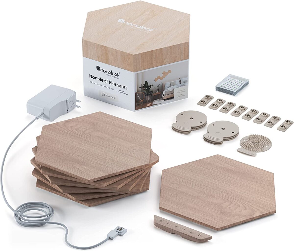 Nanoleaf Elements - Wood Look Hexagons Smarter Kit (7 Panels) - Image 6