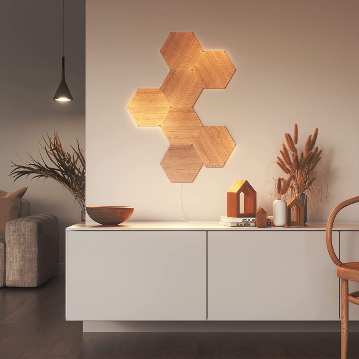 Nanoleaf Elements - Wood Look Hexagons Smarter Kit (7 Panels) - Image 5