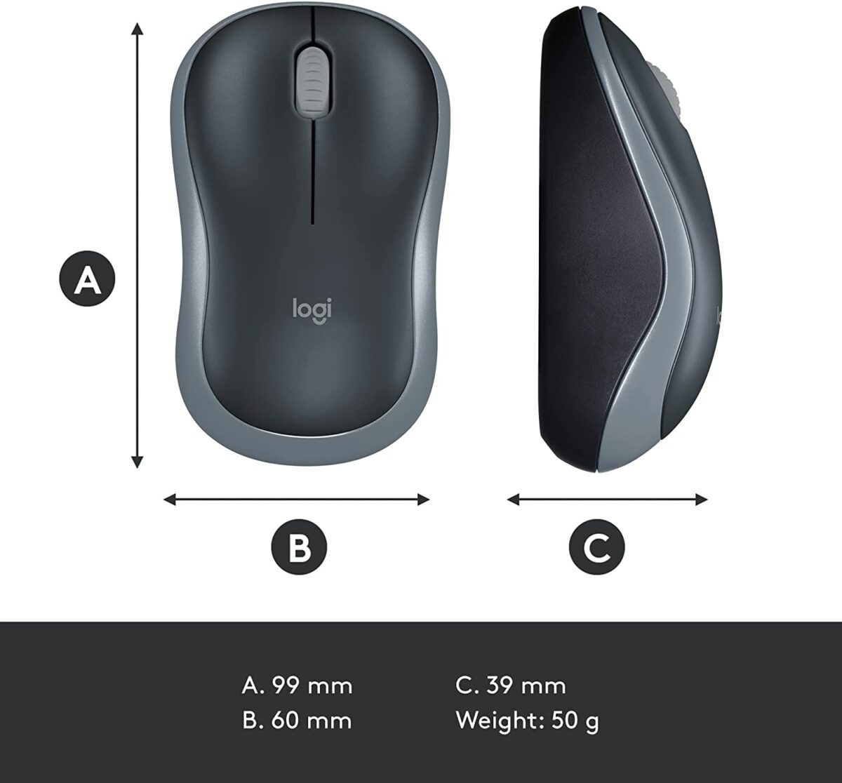 Logitech M185 Wireless Mouse 1000 DPI Optical Tracking - Image 3