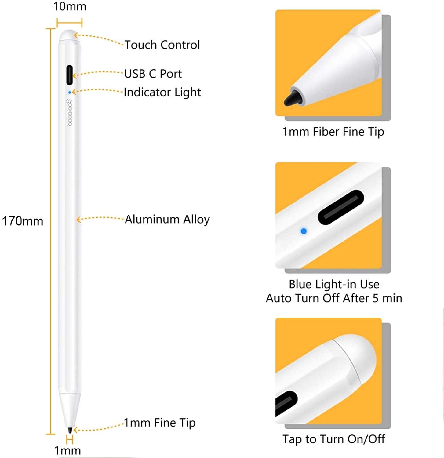 Stylus Pen Superfine Nib Active Capacitive RECHARGBLE ExpertZone