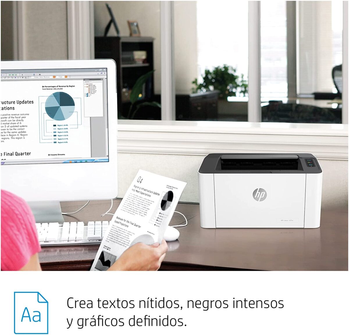 HP LaserJet 107w Mono Wireless Printer - White "106 TONER" - Image 3