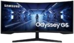 SAMSUNG 34-Inch Odyssey G5 Ultra-Wide Gaming Monitor with 1000R Curved Screen, 165Hz, 1ms, FreeSync Premium, WQHD (LC34G55TWWMXZN, 2020 Model) DARK SILVER COLOR !!!