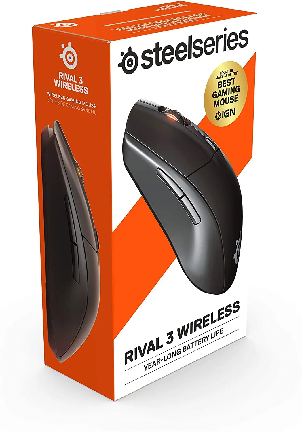 71Cq3VyfCML._AC_SL1500_ SteelSeries Rival 3 Wireless Gaming Mouse - 400+ Hour Battery Life - OPEN BOX - Image 1