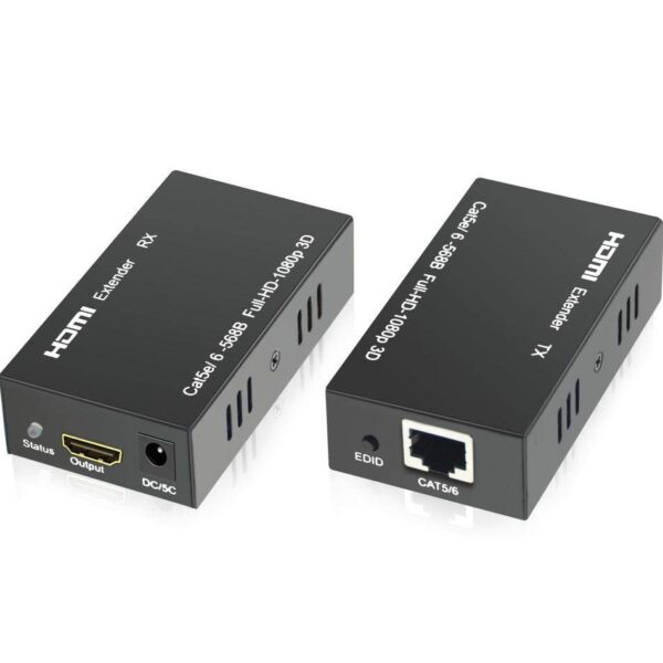 Hdmi Extender BY NETWORK WITH POWER 60 Meter