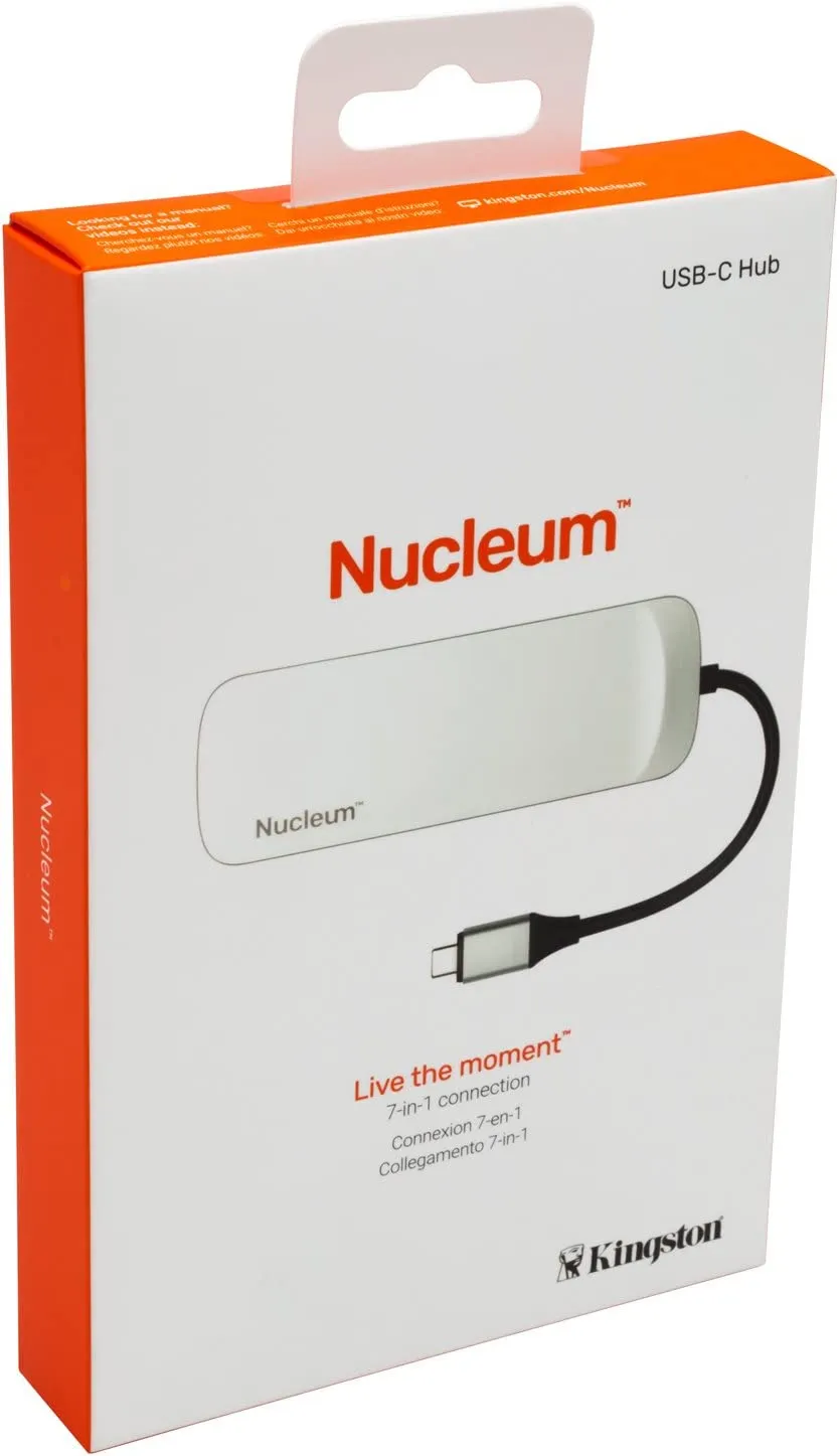 616t3-dhmzL._AC_SL1500_ Kingston Nucleum USB C Hub, Type-C Adapter Connect USB 3.0, HDMI, SD/MicroSD , White - Image 2