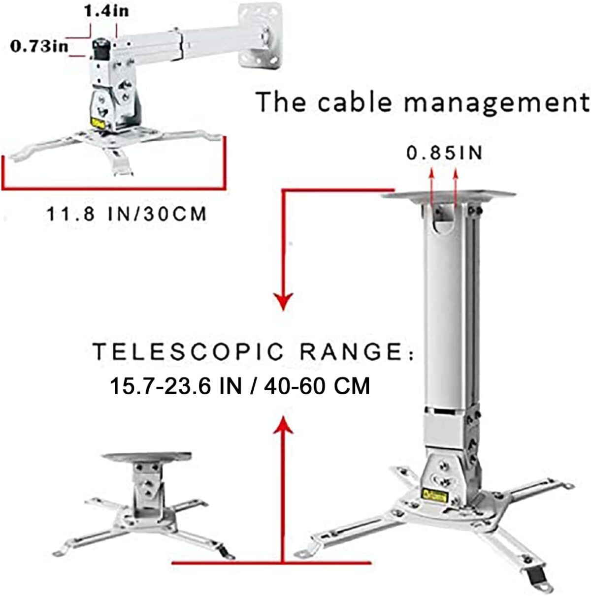 Adjustable Projector Ceiling Mount Heavy Duty Projector  40-60 cm - Image 4
