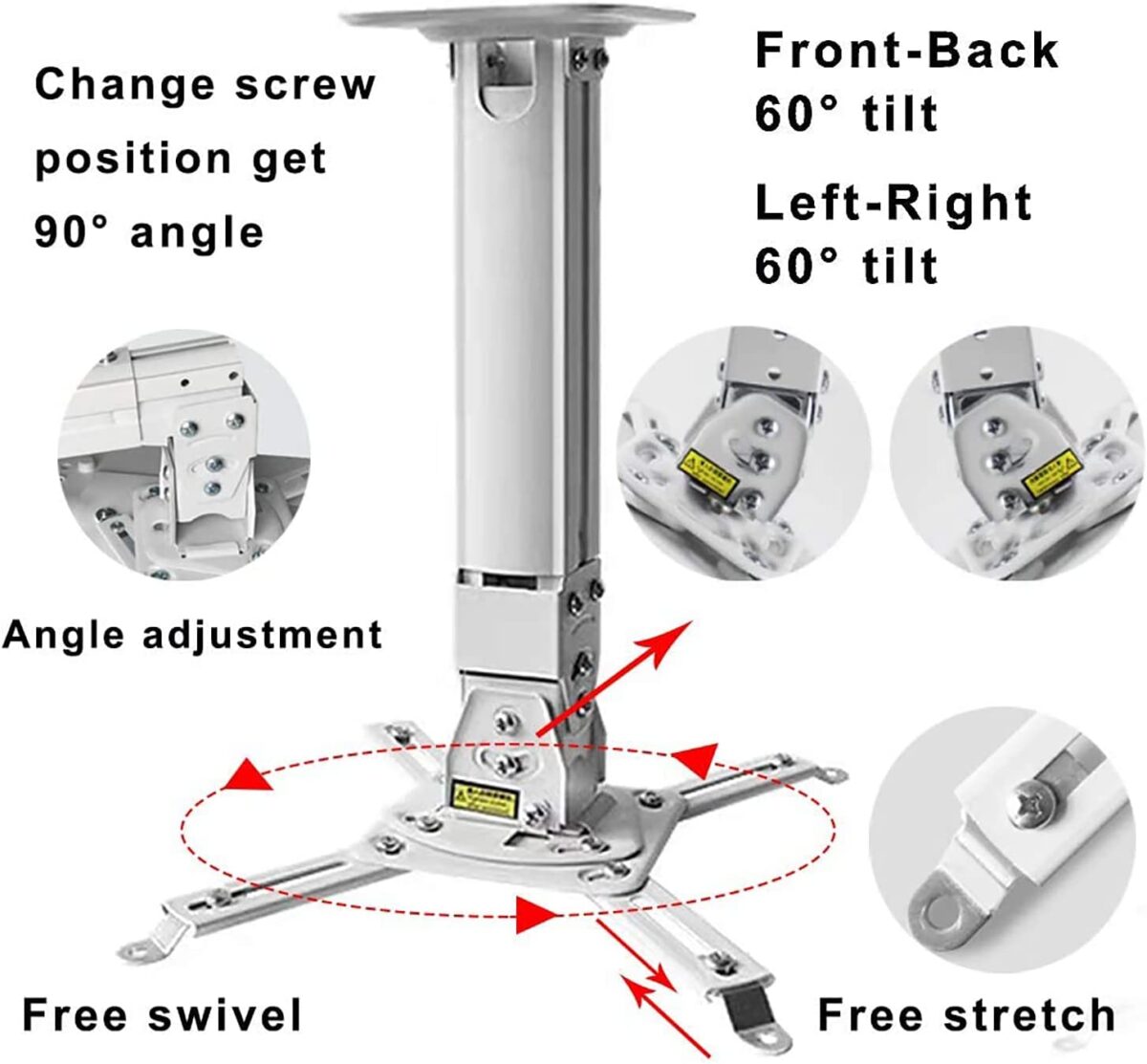 Adjustable Projector Ceiling Mount Heavy Duty Projector  40-60 cm - Image 3