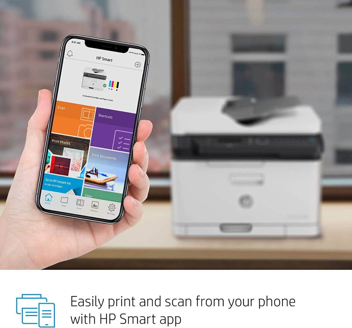 HP Color Laser MFP179fnw Wireless All in One Laser Printer with Mobile Printing & Built-in Ethernet, Works with Alexa (4ZB97A)
