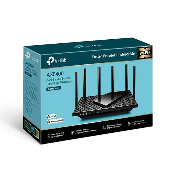 TP-Link AX5400 WiFi 6 Router Archer AX73 2.4/5.8