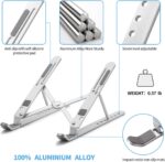 Ultra Compact Laptop Riser Stand | 6 Levels of Height Adjustable Portable Laptop Holder for Desk | Aluminum Foldable Laptop Riser, Compatible with  ALL Laptops up to 17.3 Inch Size | Silver - Image 7
