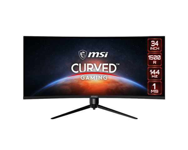600 (2) MSI OPTIX MAG342CQR 34" 144HZ CURVED GAMING MONITOR - Image 1