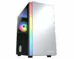 Cougar Gaming RGB PC Case White COUGAR Glass Purity Rgb Pure And Elegant Argb Mini Tower Case With A Pre-Installed Argb Led Strip And An Argb Fan (White)