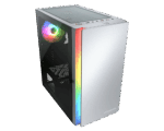 Cougar Gaming RGB PC Case White COUGAR Glass Purity Rgb Pure And Elegant Argb Mini Tower Case With A Pre-Installed Argb Led Strip And An Argb Fan (White)