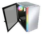 Cougar Gaming RGB PC Case White COUGAR Glass Purity Rgb Pure And Elegant Argb Mini Tower Case With A Pre-Installed Argb Led Strip And An Argb Fan (White)