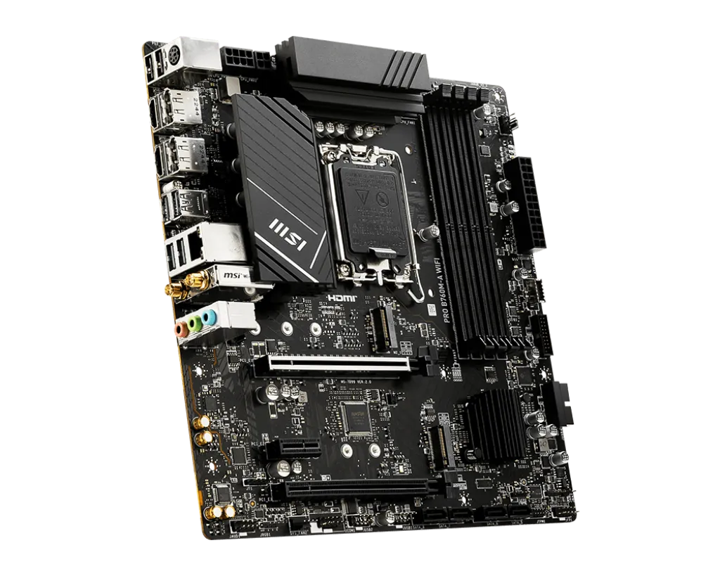 MSI PRO B760M-A WiFi ProSeries Motherboard (Supports 12th/13th/14th Gen Intel Processors, LGA 1700, DDR5, PCIe 4.0, M.2, 2.5Gbps LAN, USB 3.2 Gen2, HDMI/DP, Wi-Fi 6E, Bluetooth 5.3, mATX) - Image 5