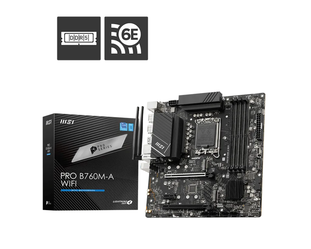 MSI PRO B760M-A WIFI DDR5 MOTHERBOARD - Image 1