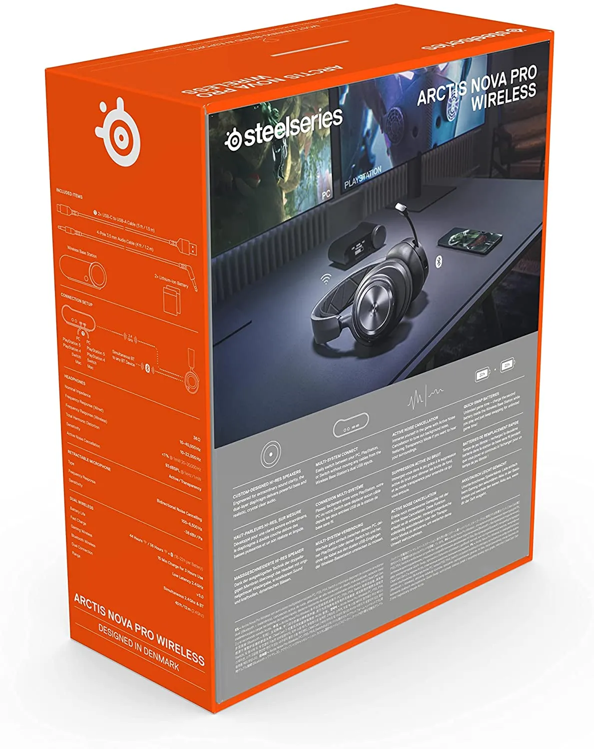 SteelSeries Arctis Nova Pro Wireless Multi-System Gaming Headset - Premium Hi-Fi Drivers - Active Noise Cancellation - Infinity Power System - ClearCast Gen 2 Mic - PC, PS5, PS4, Switch, Mobile. "OPENBOX" - Image 12