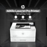 HP LaserJet Pro 4003n Printer with 42 ppm Black Print, 1200 MHz Processor, 256 MB Memory, Mobile Printing, Gigabit Ethernet, 250-Sheet Tray, EcoSmart Energy Efficient