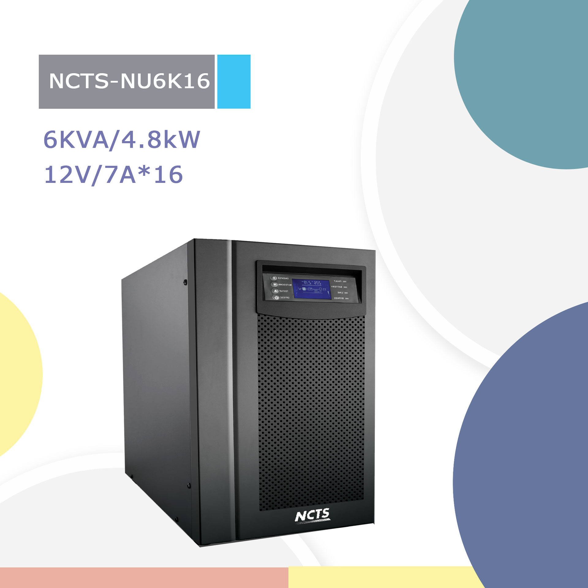 NCTS-NU6K16 Smart UPS On-Line SRV 6000VA / 6KVA ; NCTS Smart UPS On-Line SRV 6000VA 4.8KW / 4.8KW battery group voltage 192V