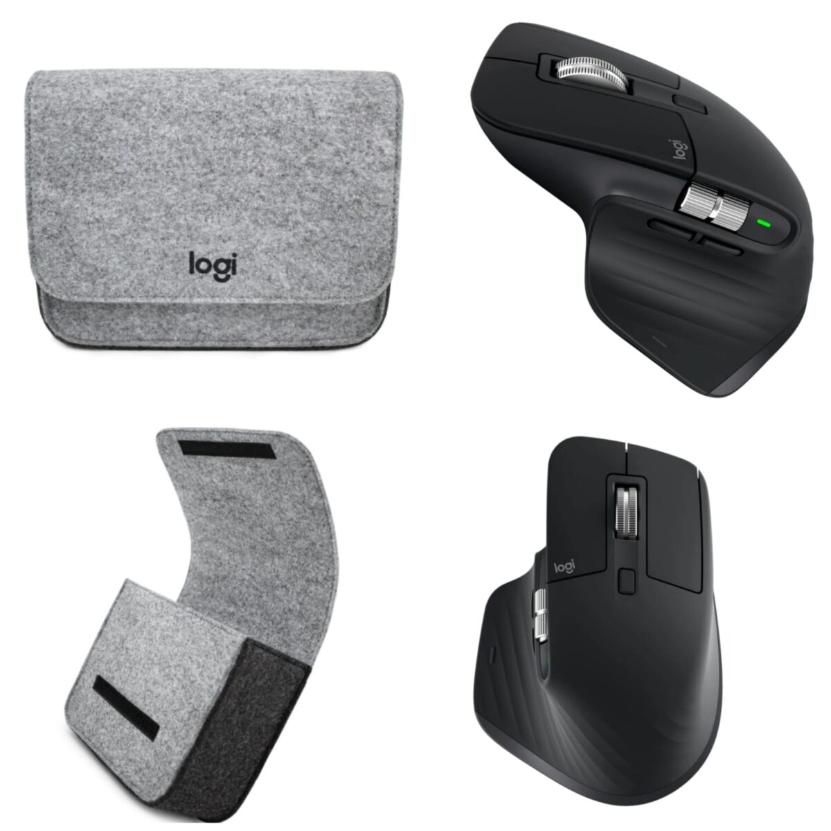 LOGITECH MX MASTER 3S BLACK WITH MX TRAVEL CASE GREY (BUNDLE) - Image 1