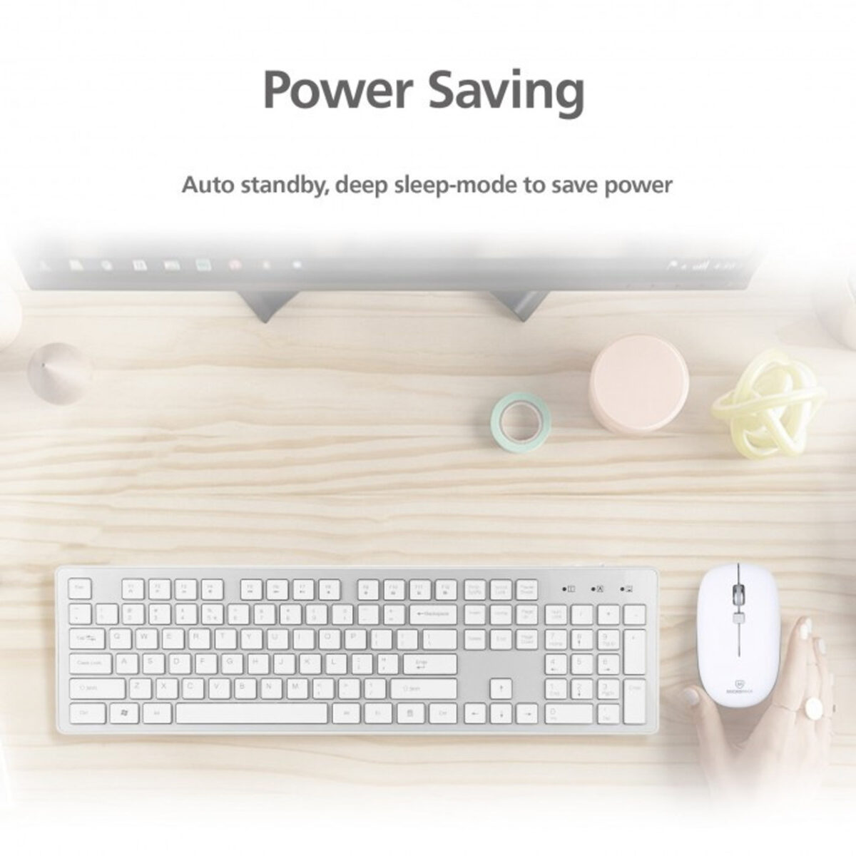 MICROPACK IFREE PRO KM-236 SILVER/WHITE WIRELESS COMBO - Image 3