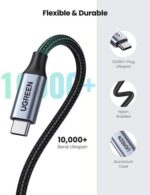 UGREEN USB-C MALE TO USB-C FEMALE GEN2 1M DARK GRAY CABLE - Image 4