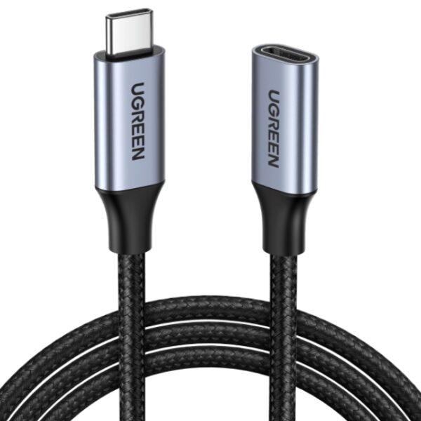 UGREEN USB-C MALE TO USB-C FEMALE GEN2 1M DARK GRAY CABLE